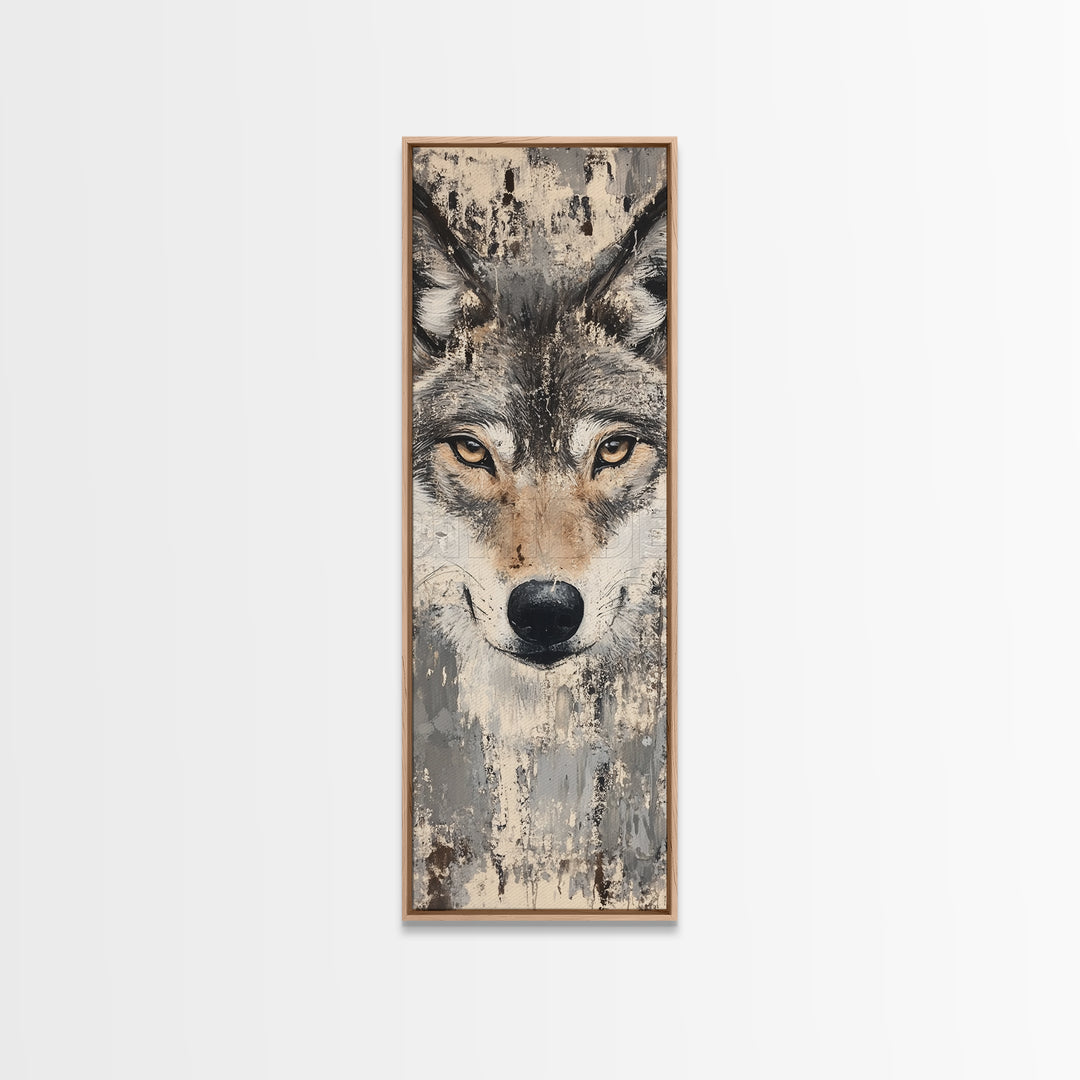 Canvas Print of Wolf Eyes Close-Up, Moody Art, Above Couch Art, Rustic Wall Art, Therapy Art, Wildlife Inspired