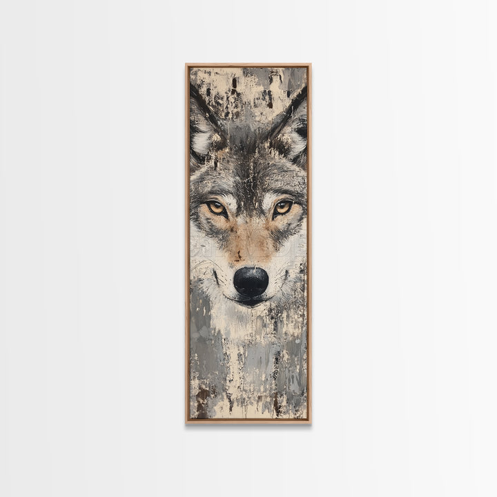 Canvas Print of Wolf Eyes Close-Up, Moody Art, Above Couch Art, Rustic Wall Art, Therapy Art, Wildlife Inspired