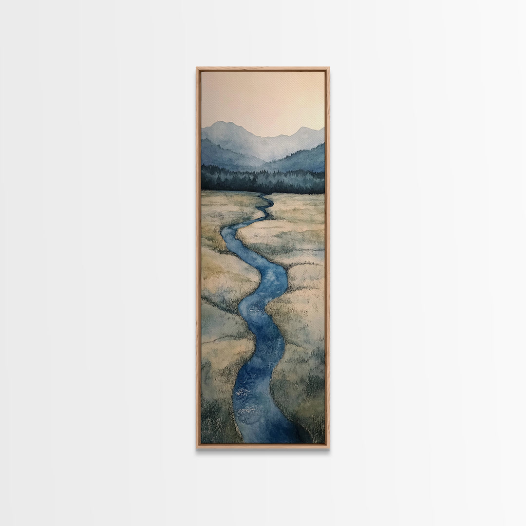 Framed Canvas Print Nature-Inspired Marsh Painting Landscape Painting Wabi Sabi Art Guest Room Art Rustic Decor Perfect Above Sofa Accent