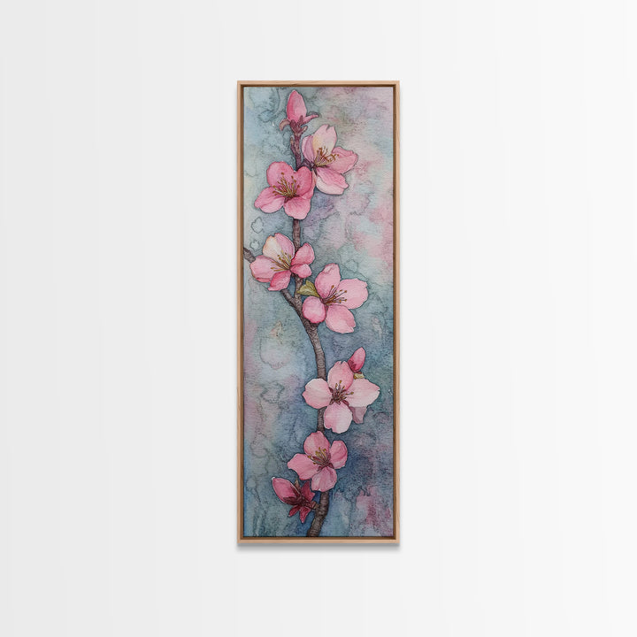 Delicate Cherry Blossom Branch Painting - Canvas Print for Floral Wall Art, Botanical Decor, Pink Bloom Art, Spring Wall Decor, Nature Print