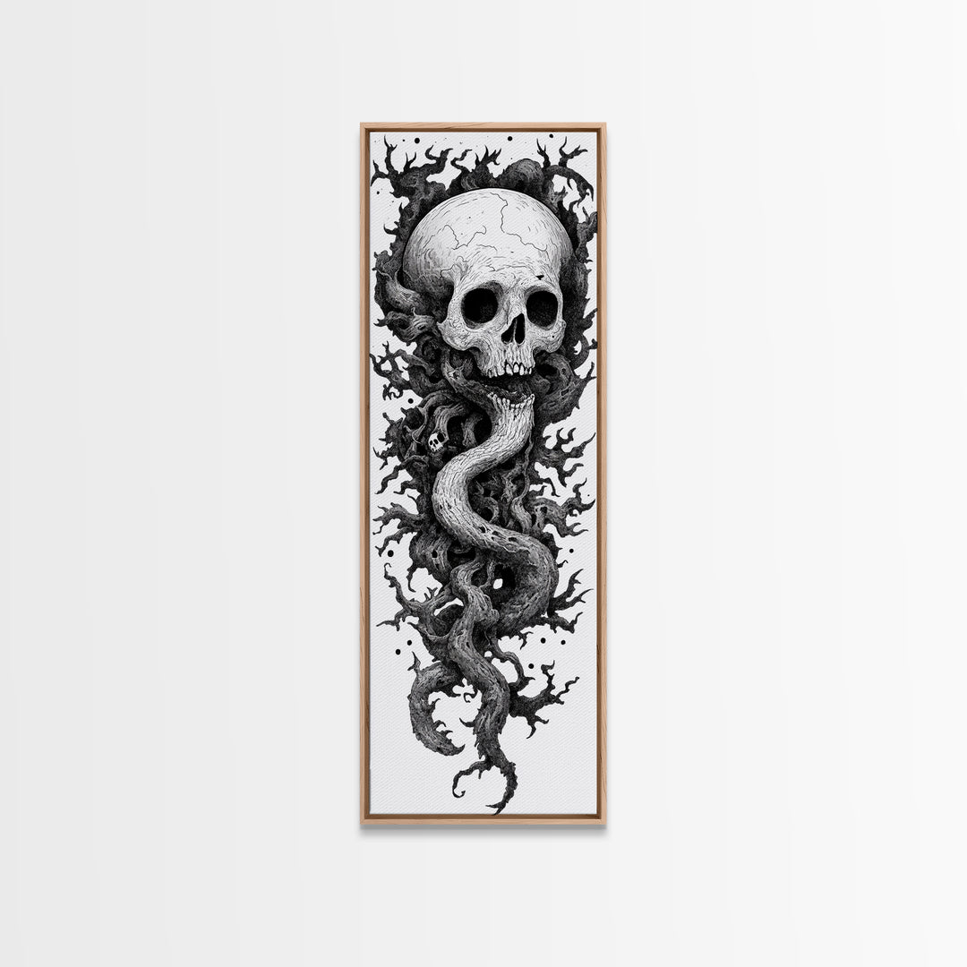 Cosmic Horror Wall Art Framed Canvas Print, Skull Art, Skull Painting Print, Skull Wall Art, Halloween Decor