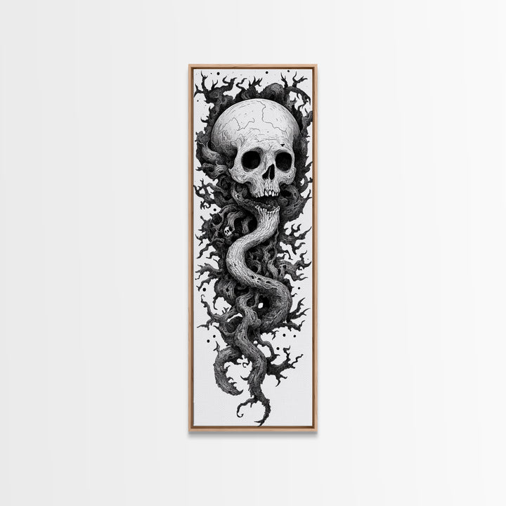 Cosmic Horror Wall Art Framed Canvas Print, Skull Art, Skull Painting Print, Skull Wall Art, Halloween Decor