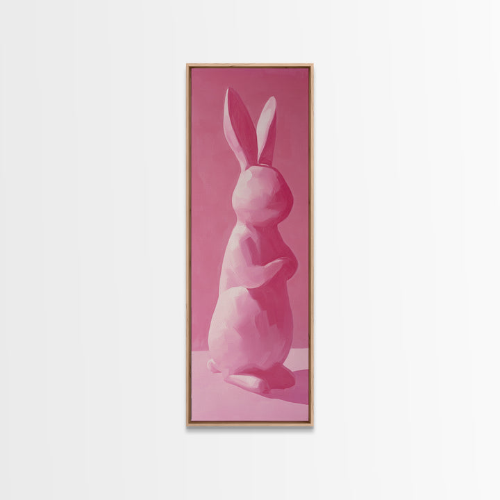 Abstract Painting Print of a Bunny Rabbit, Pink Wall Art, Preppy Wall Art, Gift For Her, Girl's Room Wall Art, Rabbit Painting, Girl Art