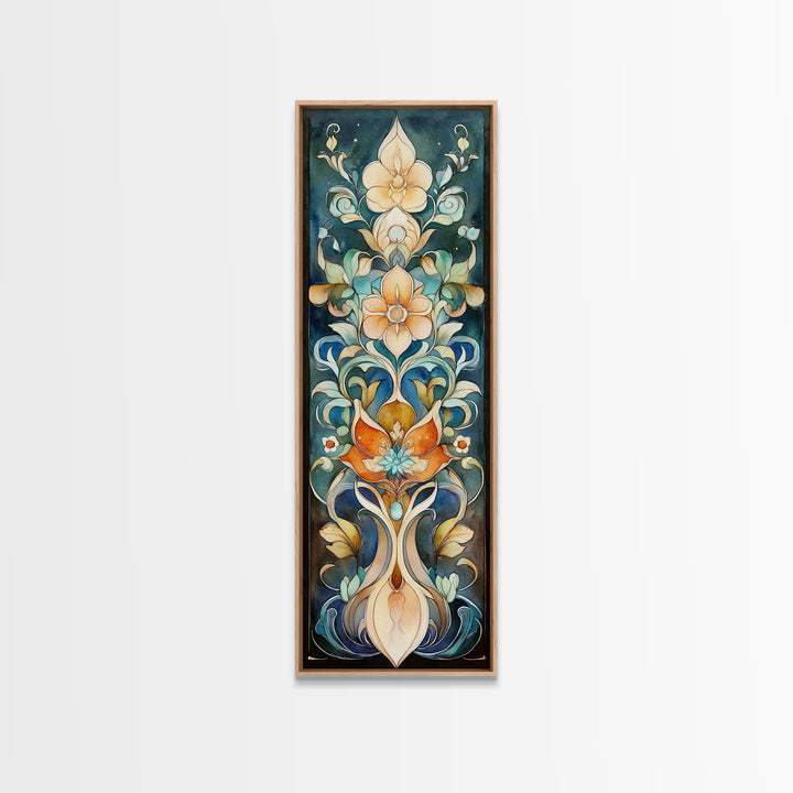 Canvas Print Moroccan Wall Art Botanical Prints Chinoiserie Wall Art Floral Rustic Decor Tall Narrow Wall Art Bedroom Art Christmas Gift