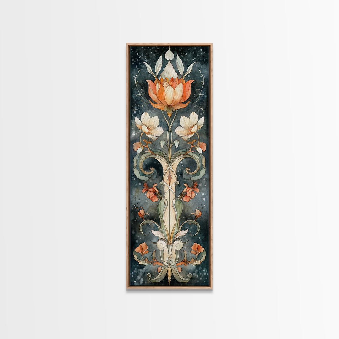 Canvas Print Sacred Geometry Wall Art Botanical Prints Art Nouveau Style Rustic Decor Skinny Wall Art Guest Room Art Christmas Gift