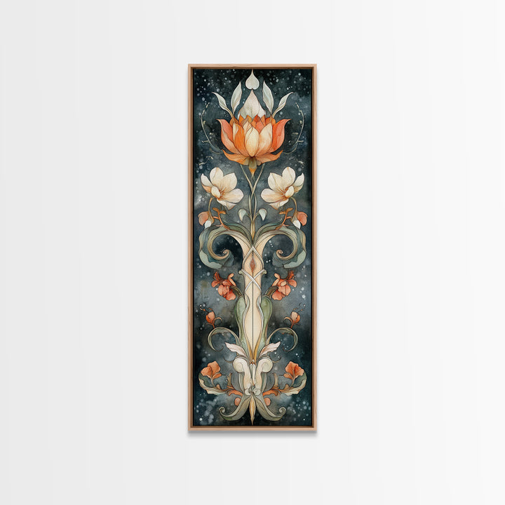 Canvas Print Sacred Geometry Wall Art Botanical Prints Art Nouveau Style Rustic Decor Skinny Wall Art Guest Room Art Christmas Gift