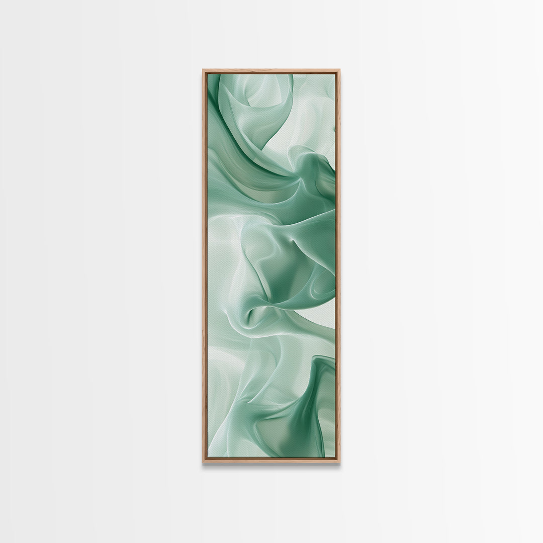 Abstract Green Canvas Print, Botanical Wall Art, Whimsical Minimalist Sage Artwork, Moody Decor for Bedroom or Guest Room, Gift Idea
