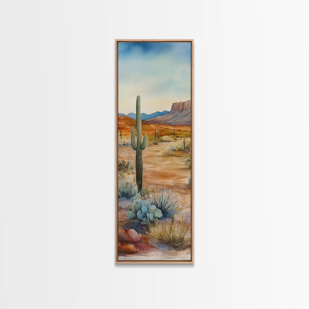 Canvas Print Desert Cactus Wall Art, Rustic Landscape Artwork, Southwest Farmhouse Decor, Bedroom Art, Gift Idea for Her