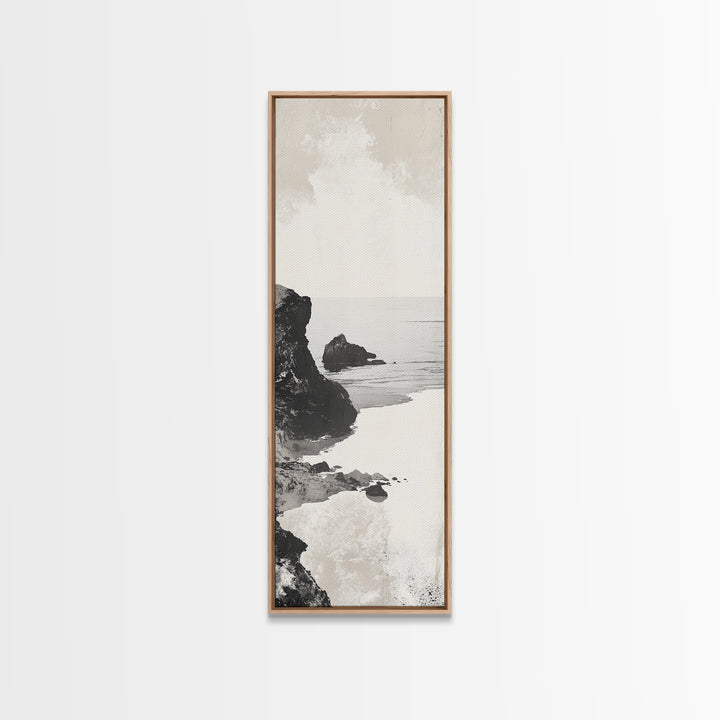 Tranquil Coastal Rocks Canvas Print Nautical Wall Art Minimalist Art Seascape Art Bedroom or Living Room Rustic Coastal Decor Piece