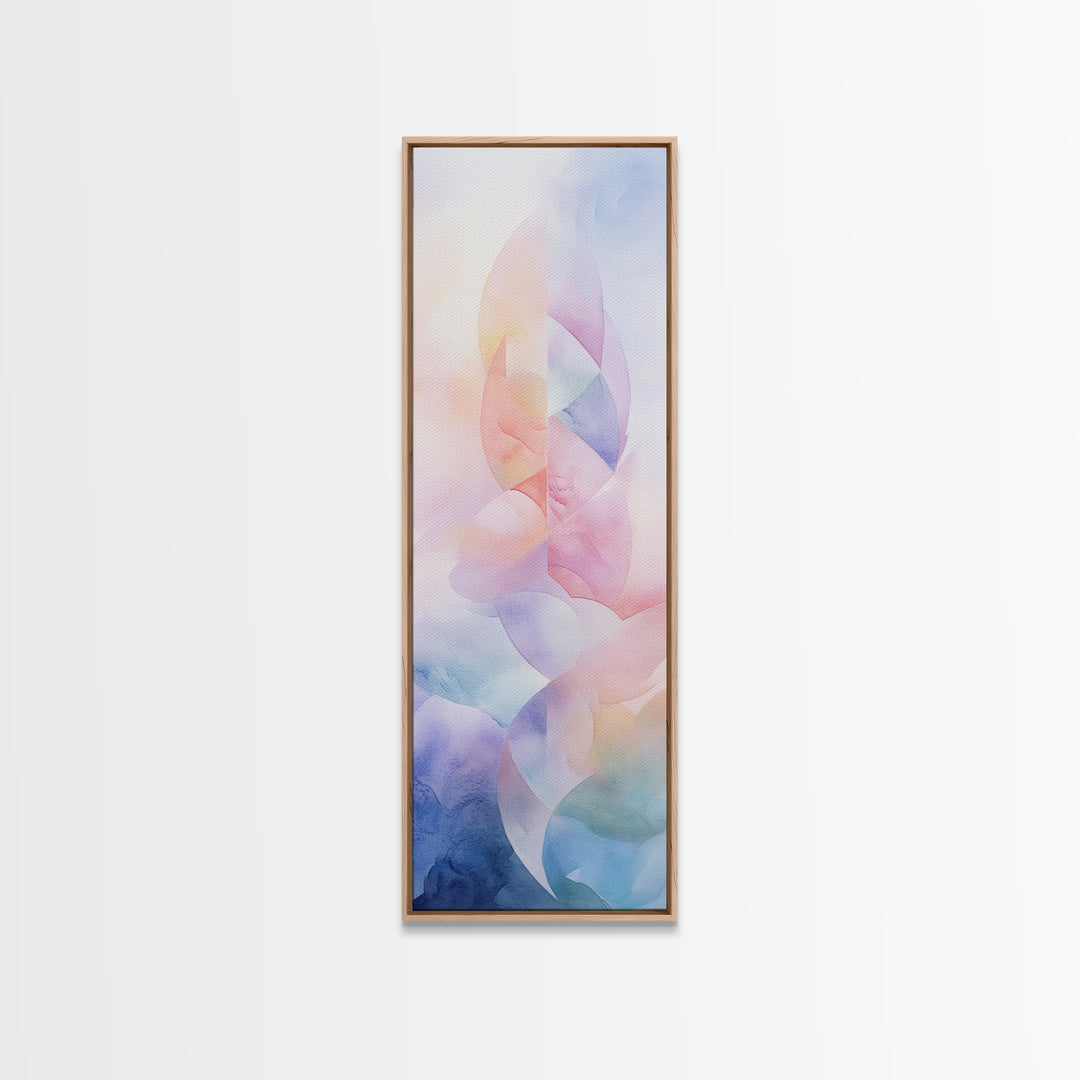 Pastel Abstract Canvas Print Featuring Light Pink Abstract Art, Geometric Wall Art, And Sage Green Accent Ideal Above Sofa