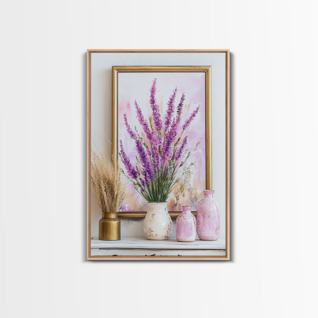 lavender flower wall art Lavender Canvas Print Rustic Farmhouse Wall Art Botanical Prints Living Room Artwork Cottagecore Decor Gift Idea Above Couch Art
