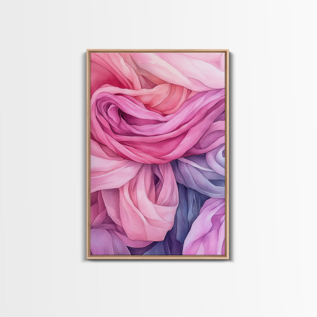 Rosy Layers Abstract Canvas Print | Pink Abstract Art | Light Pink Wall Art | Boho Wall Decor | Minimalist Art | Living Room Accent