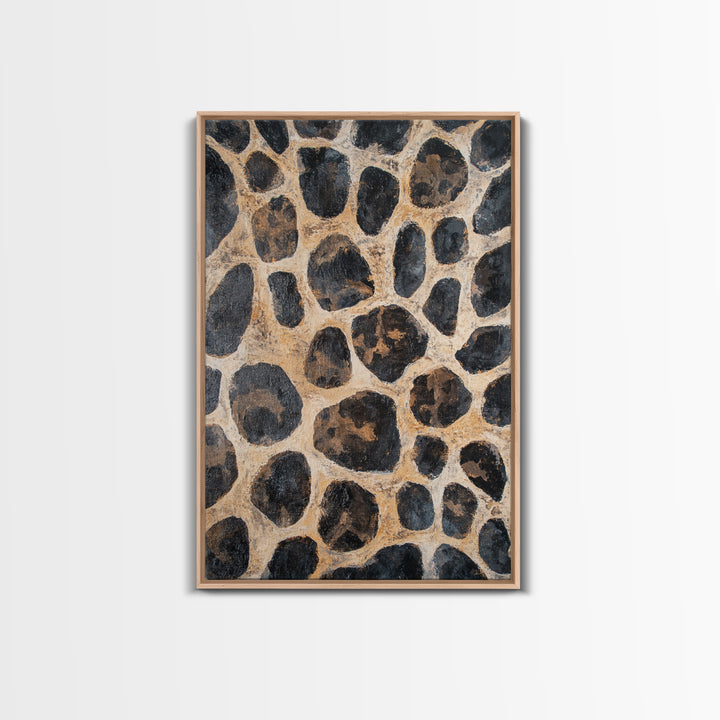 Rustic Stone Texture Canvas Print, Earthy Wall Art, Farmhouse Decor, Bedroom Art, Vertical Rustic Art, Skinny Wall Art