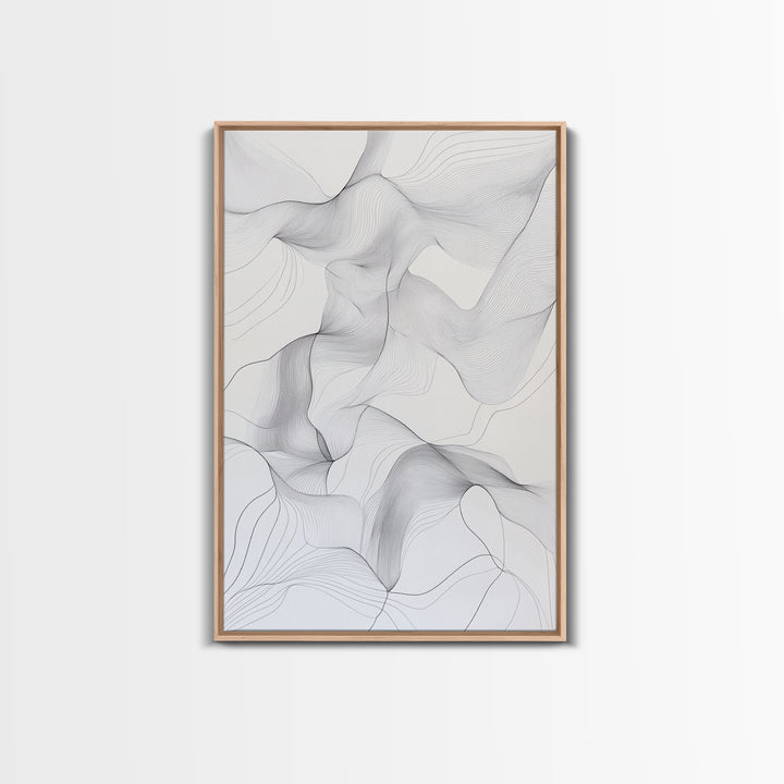 Black White Line Art Canvas Print Minimalist Geometric Wall Decor Modern Zen Artwork Above Couch Gift Idea Stylish Home Accent