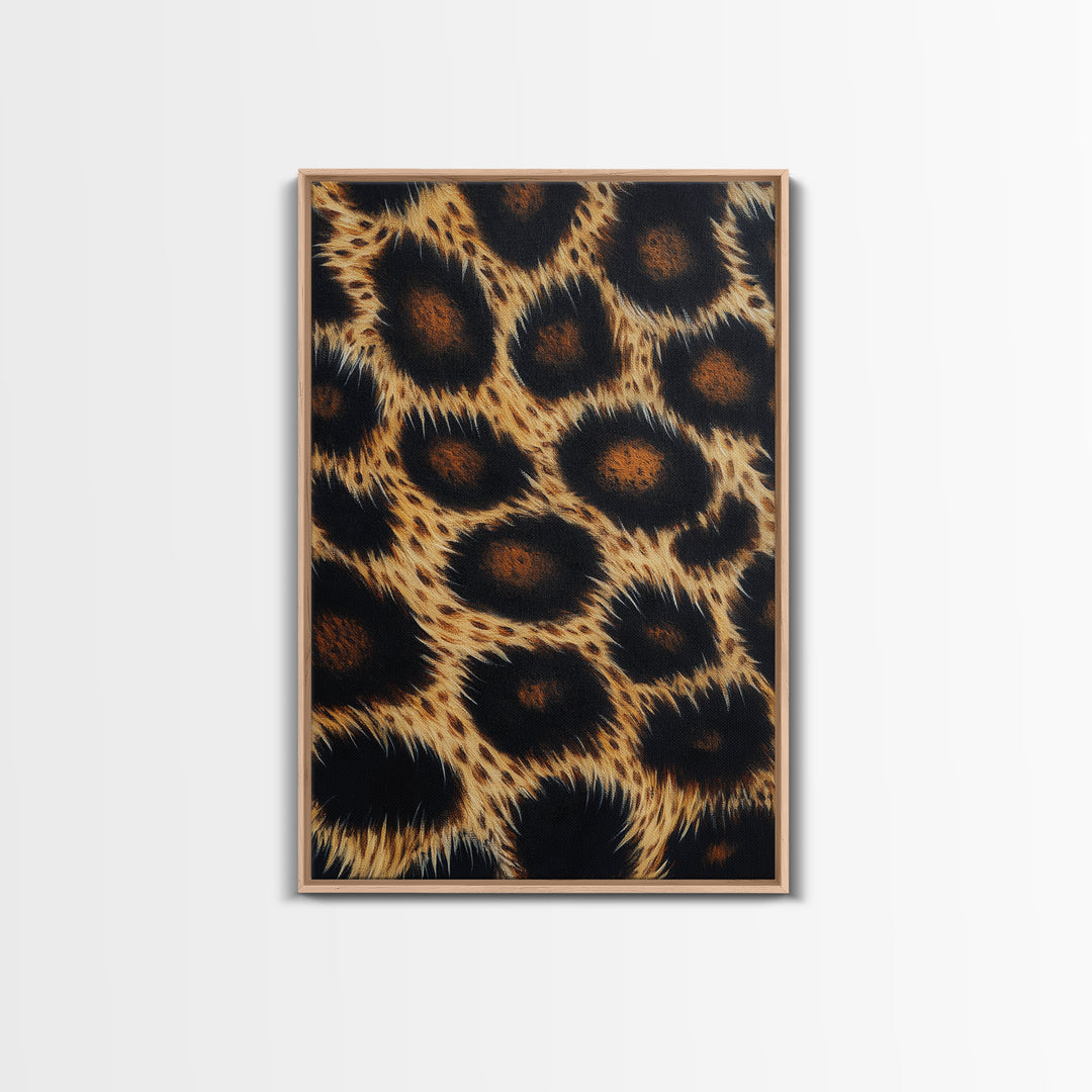 Abstract Leopard Canvas Print, Rustic Animal Print Wall Art, Bedroom Art, Farmhouse Decor, Skinny Tall Art, Gift Idea for Him