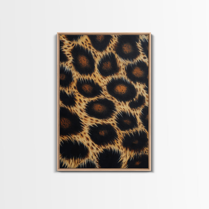 Abstract Leopard Canvas Print, Rustic Animal Print Wall Art, Bedroom Art, Farmhouse Decor, Skinny Tall Art, Gift Idea for Him