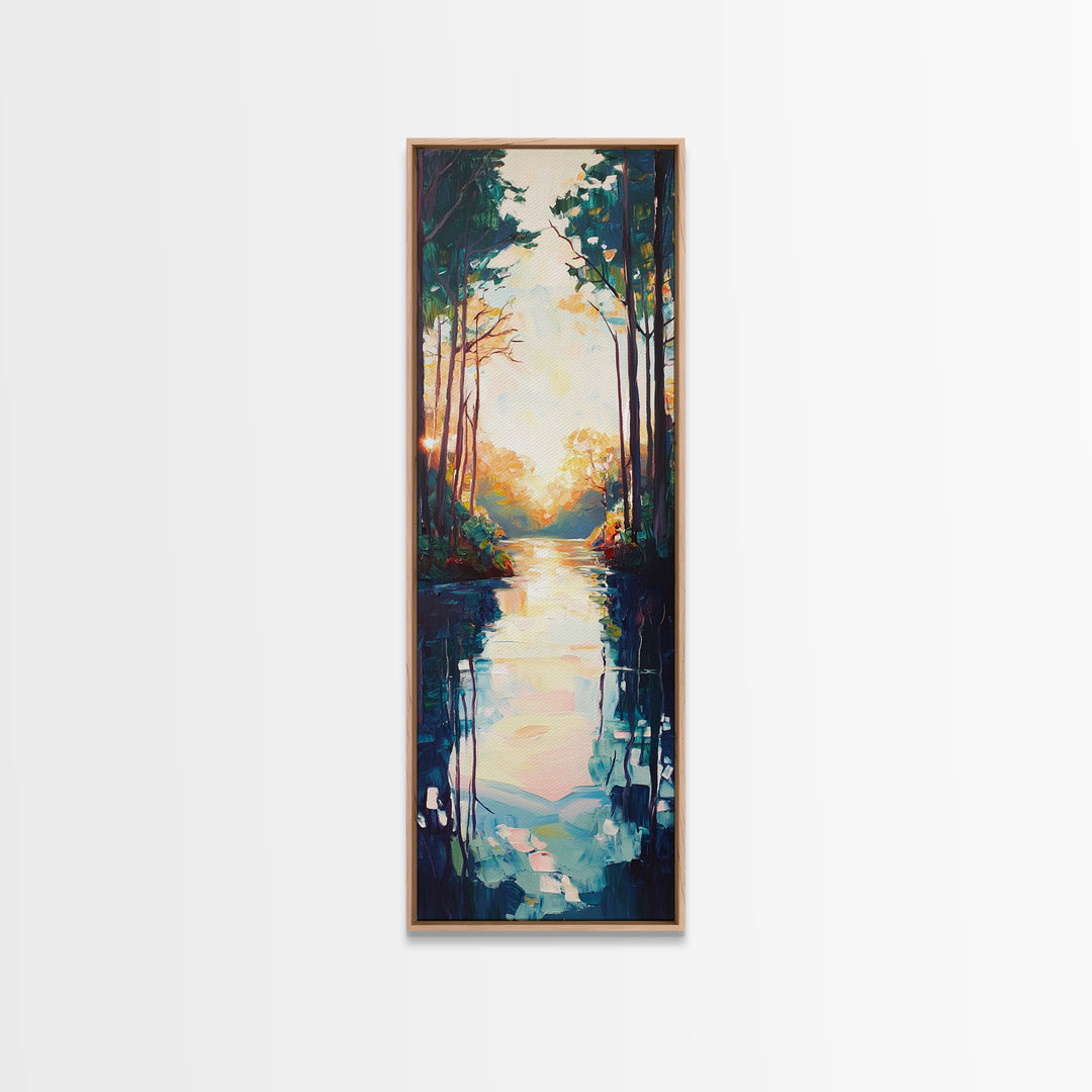 Forest Glow, Joshua tree art, wildflower painting, botanical prints, landscape painting, Framed Canvas Print, vertical wall art