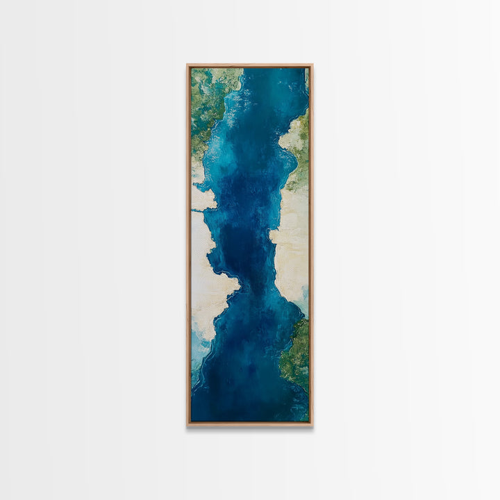 Ocean Map, Atlantic View, Nautical Wall Art, Coastal Landscape, Blue and Green Wall Art, Christmas, Canvas Print, Living Room Art