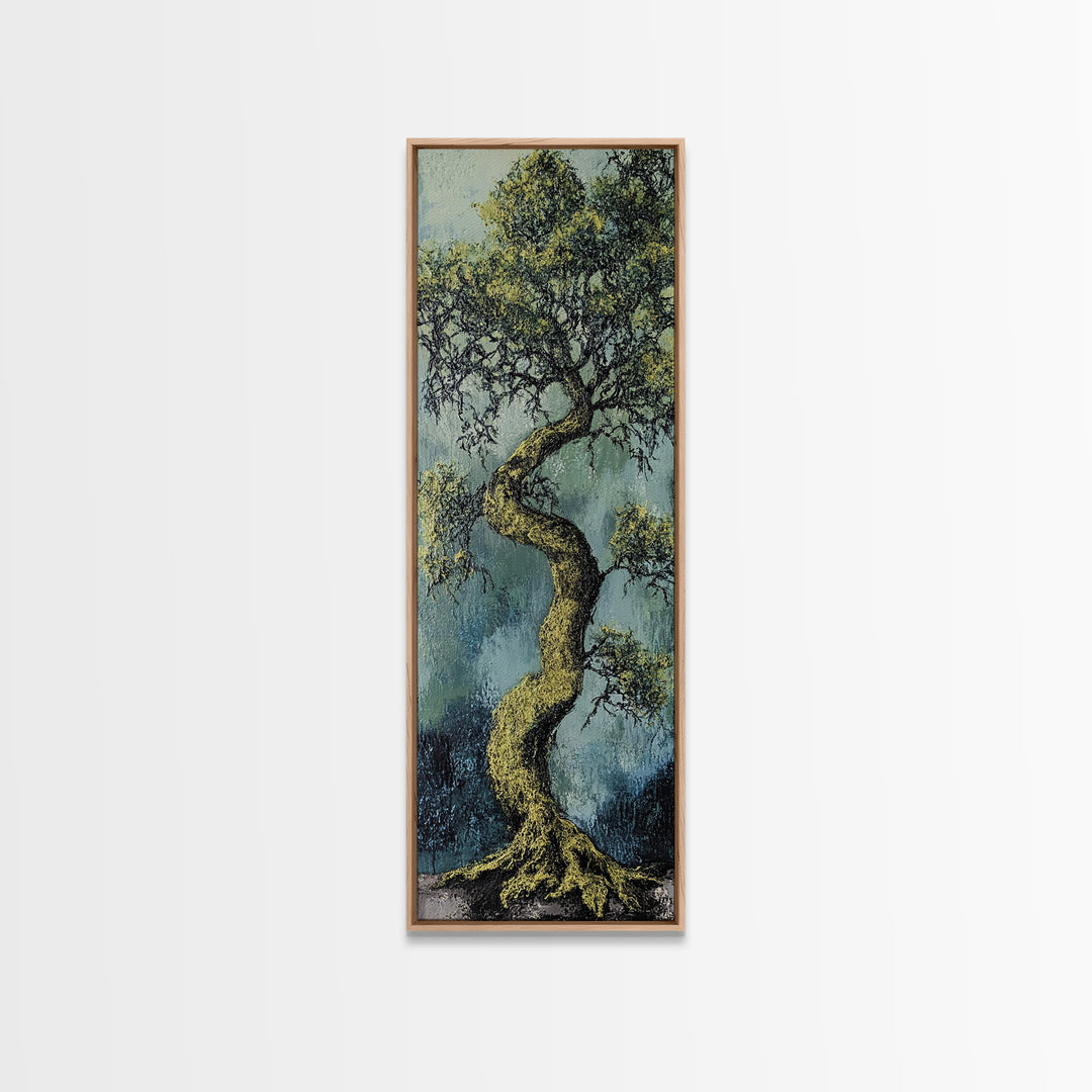 Oak Tree Art, Canvas Print, moody art, botanical prints, farmhouse art, vertical wall art, rustic art, extra wide art, above bed wall art