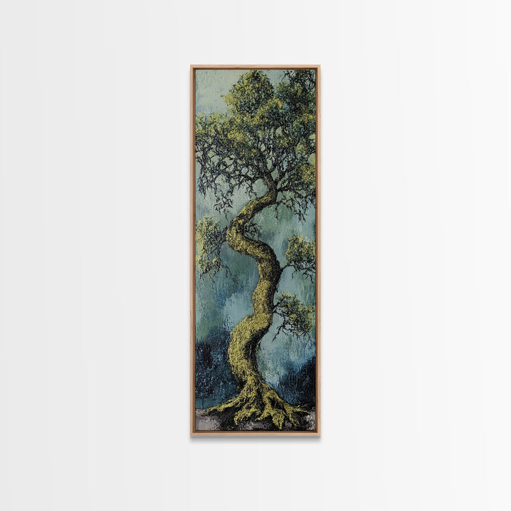 Oak Tree Art, Canvas Print, moody art, botanical prints, farmhouse art, vertical wall art, rustic art, extra wide art, above bed wall art
