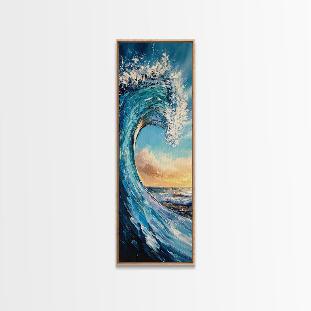 Breaking Wave, surf wall art, ocean painting, seascape painting, Hawaii art, nautical painting, Canvas Print