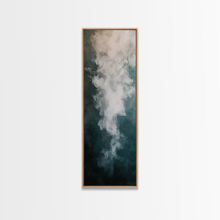 Abstract Smoke Art, Moody Wall Art, Wabi Sabi Art, Minimalist Painting, Dark Romance Painting, Framed Canvas Print, Vertical Art