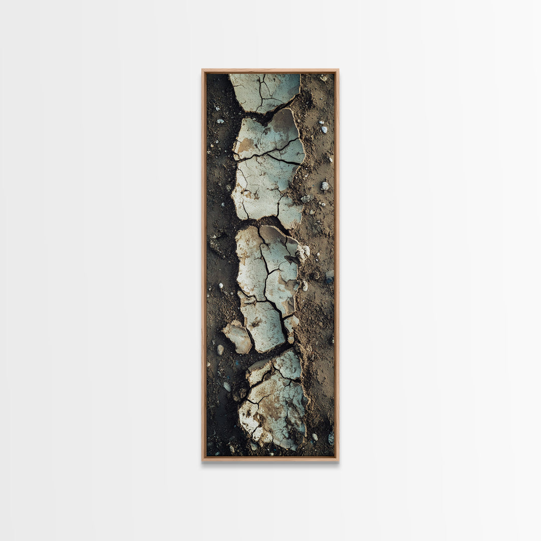 Cracked Earth, Textured Art, Wabi Sabi Art, Canvas Print, Geometric Wall Art, Abstract Landscape, Earth Tones
