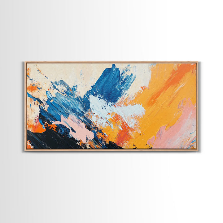 Abstract Splash, Pink Orange Wall Art, Canvas Print, Blue And Green Wall Art, Teal Wall Art, Light Pink Wall Art, Whimsical Art