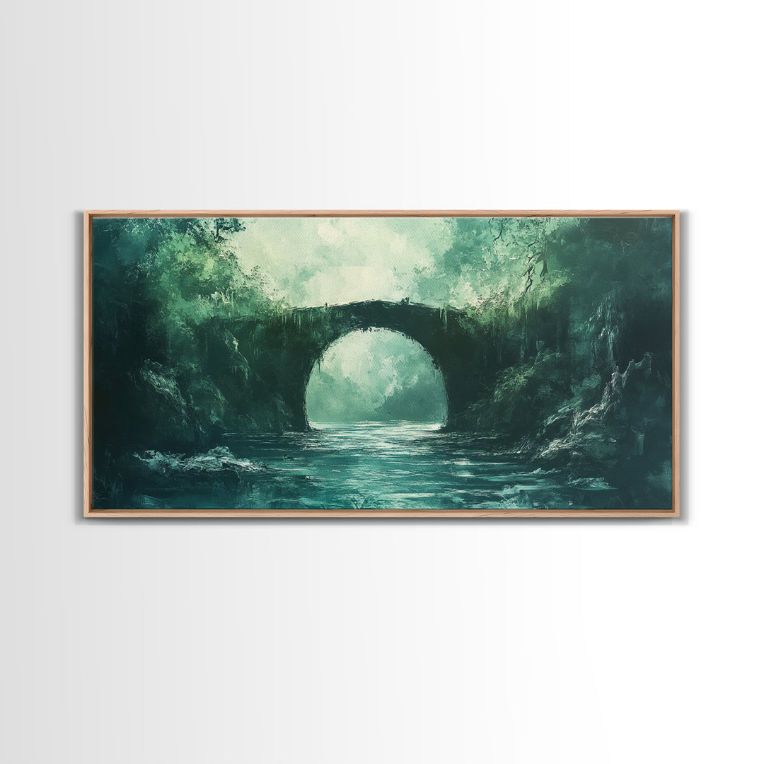Dark Forest, Fantasy Art, Moody Art, Wabi Sabi Art, Extra Wide Art, Landscape Painting, Framed Canvas Print, Above Bed Wall Art