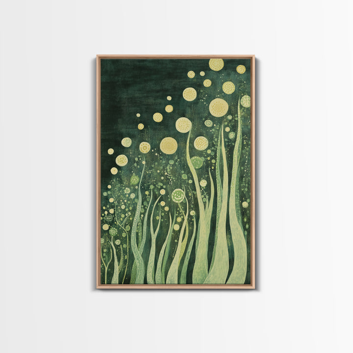 Abstract Nature, Green Wall Art, Botanical Prints, Canvas Print, Boho Art, Living Room Wall Art, Minimalist Art, Wabi Sabi Decor