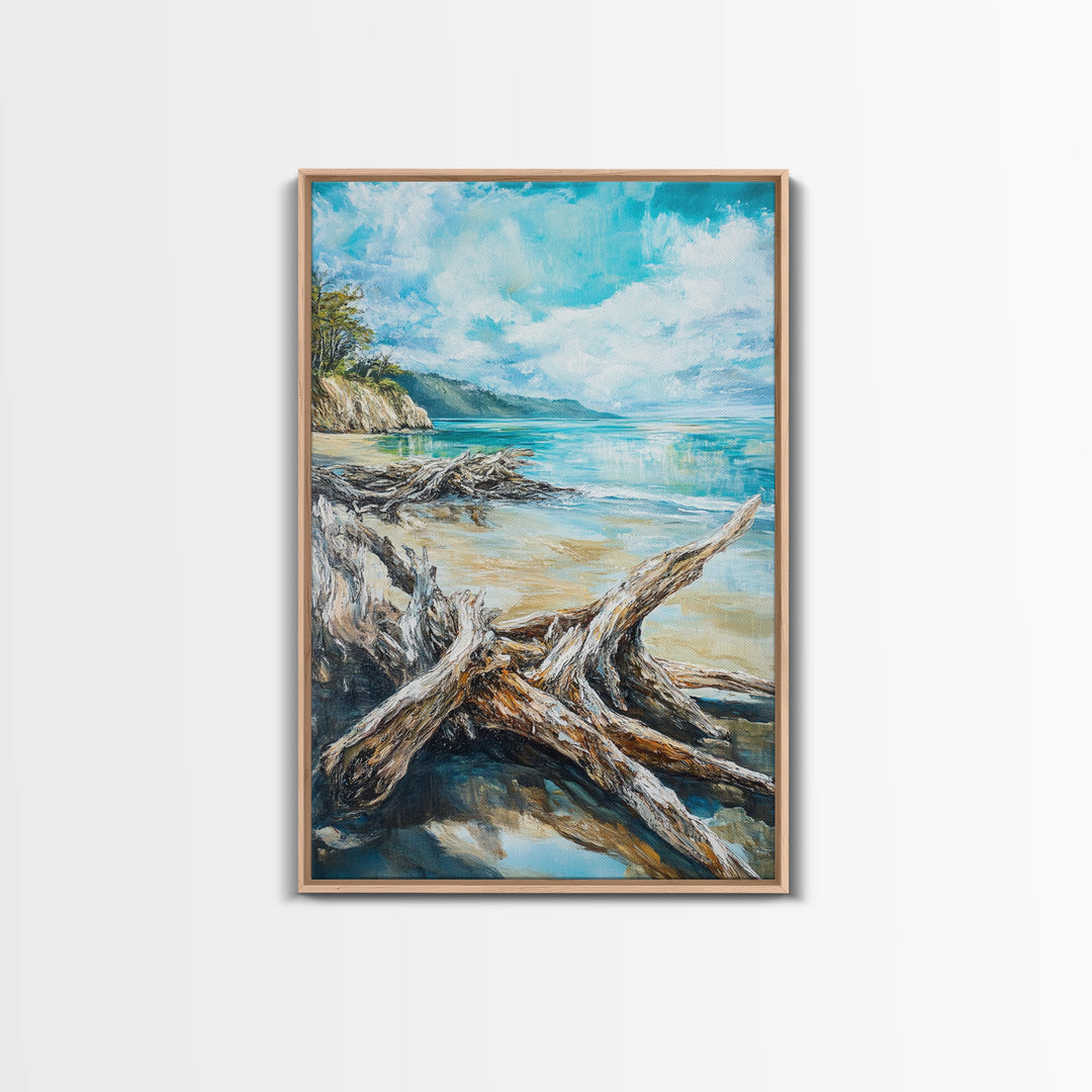 Beach, coastal painting, ocean painting, landscape painting, framed canvas print, lake Tahoe art, nautical wall art, beach house decor