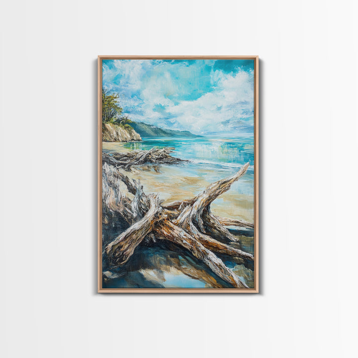 Beach, coastal painting, ocean painting, landscape painting, framed canvas print, lake Tahoe art, nautical wall art, beach house decor