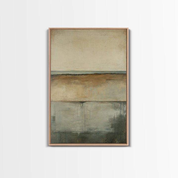Neutral Abstract Framed Canvas Print Modern Minimalist Wall Art, Earth Tone Painting, Contemporary Office Art, Scandinavian Home Decor