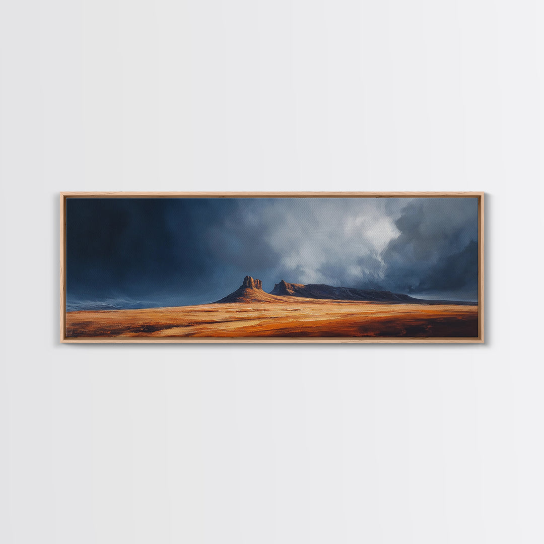 Desert Storm Canvas Print Moody Landscape Art, Southwestern Wall Art, Nature Painting, Office Decor, Living Room Artwork
