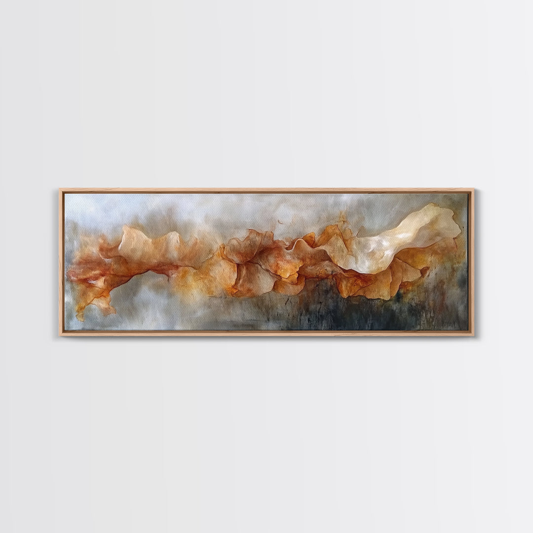 Abstract Flow, Earthy Tones, Modern Minimalist, Framed Canvas Print, Neutral Wall Art, Fall Home Decor, Office Wall Decor