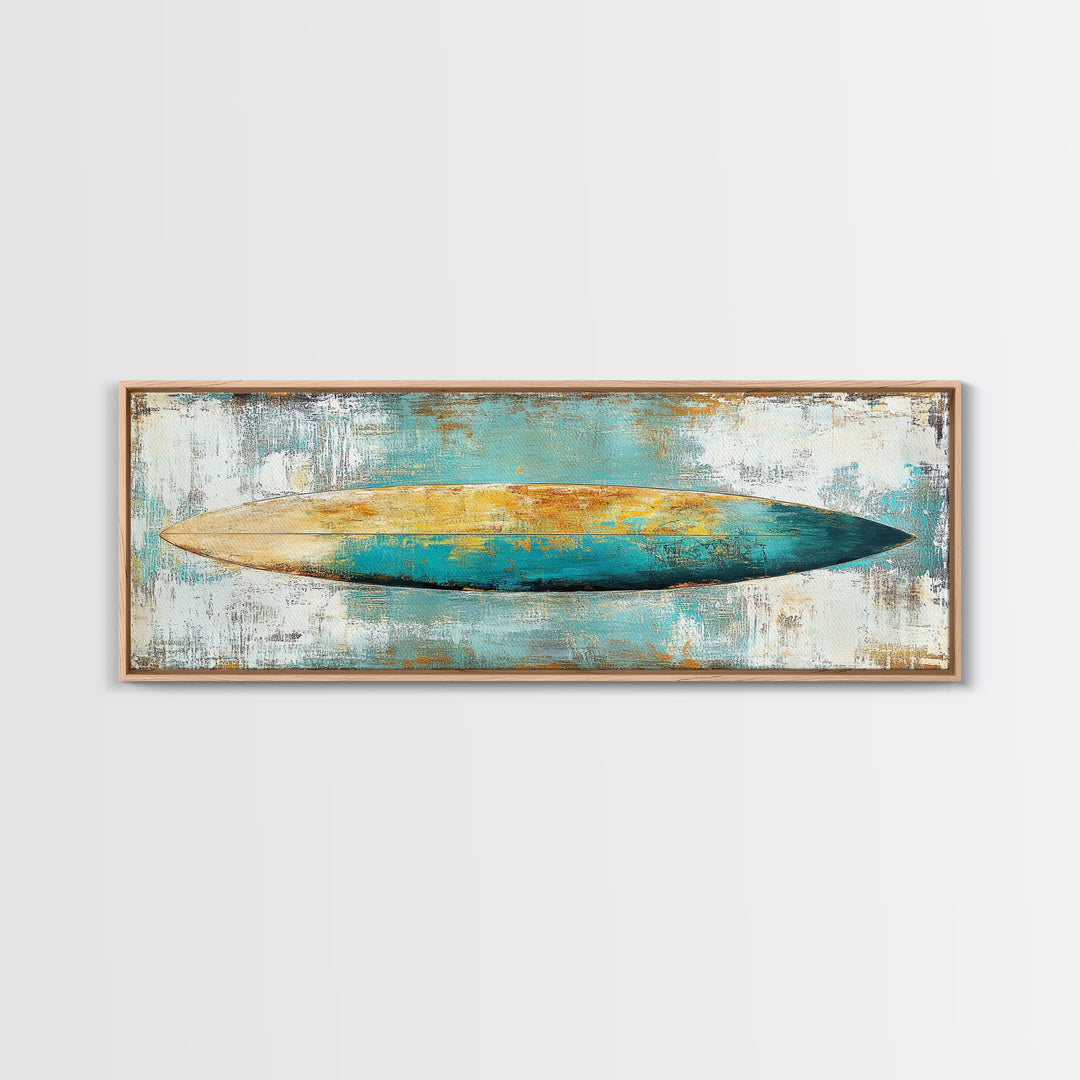 Surfboard Art, Beach Decor, Coastal Wall Art, Surfboard Painting, Beach Art, Bedroom Wall Art, Canvas Print, Framed Canvas Print
