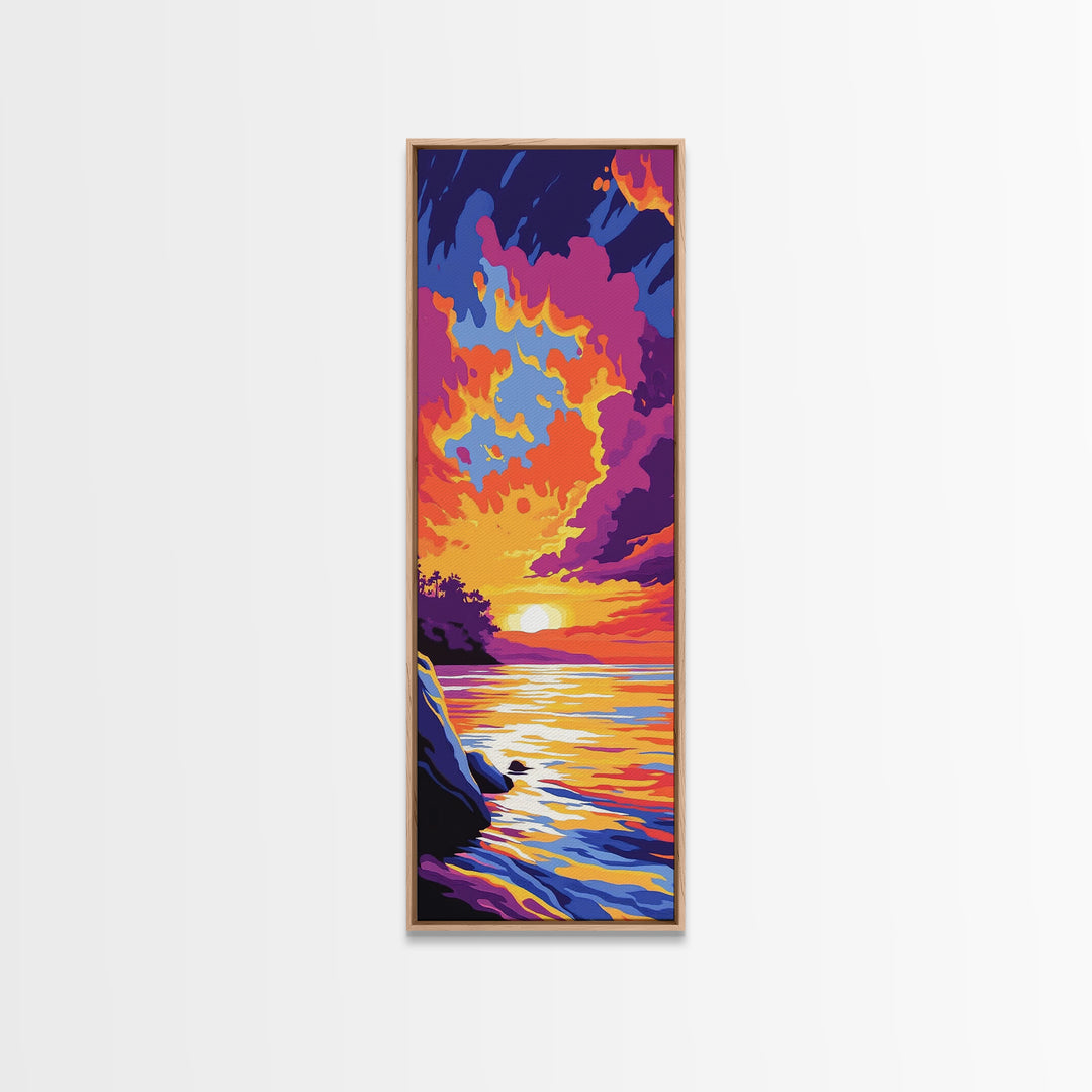 Ocean Sunset, Waves & Sky, Coastal Beauty, Canvas Print, Beach House Art, Nautical Wall Decor, Relaxing Home Accent, Summer Vibes
