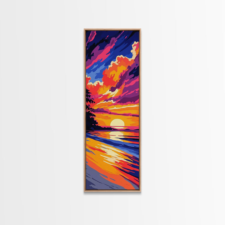 Ocean Sunset, Beach Wall Art, Coastal Decor, Relaxing Artwork, Modern Seascape, Bedroom Decor, Canvas Print, Summer Vibes
