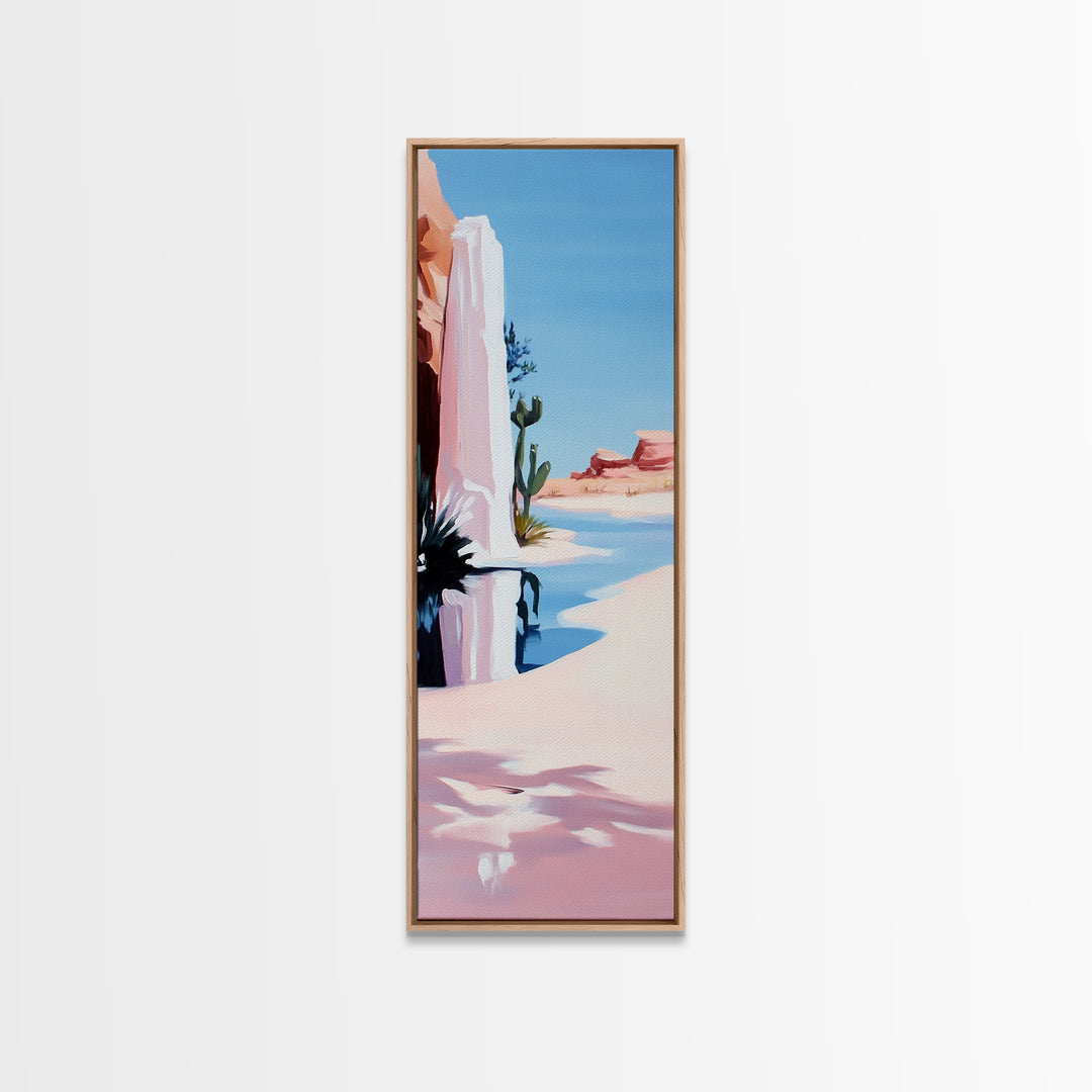 Desert Reflection, Pink Landscape, Minimalist Art, Canvas Print, Southwest Wall Art, Boho Decor, Modern Home, Living Room Art