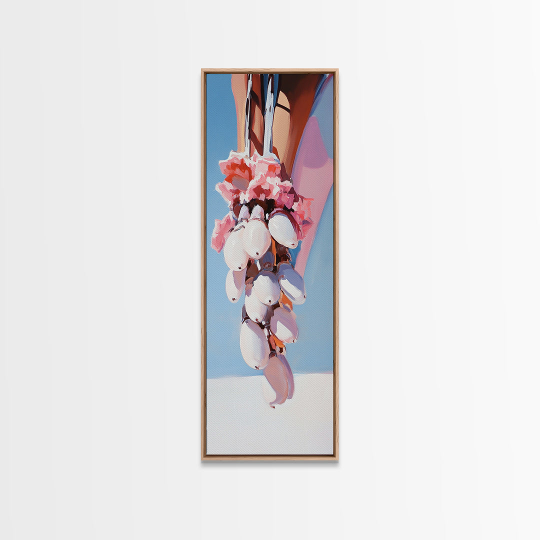 Desert Bloom, Floral Art, Pink and White Aesthetic, Framed Canvas Print, Minimalist Wall Art, Southwest Decor, Boho Home Accent