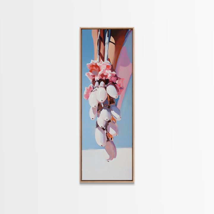 Desert Bloom, Floral Art, Pink and White Aesthetic, Framed Canvas Print, Minimalist Wall Art, Southwest Decor, Boho Home Accent