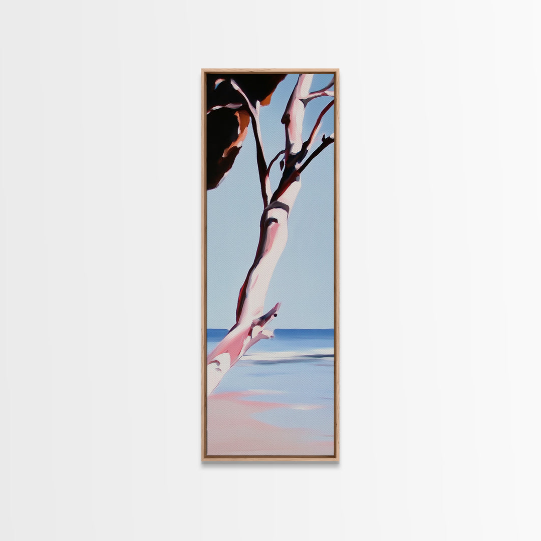 Coastal Branch, Ocean View, Blue Sky, Canvas Print, Modern Wall Art, Beach House Decor, Minimalist Painting, Living Room Art, Gift