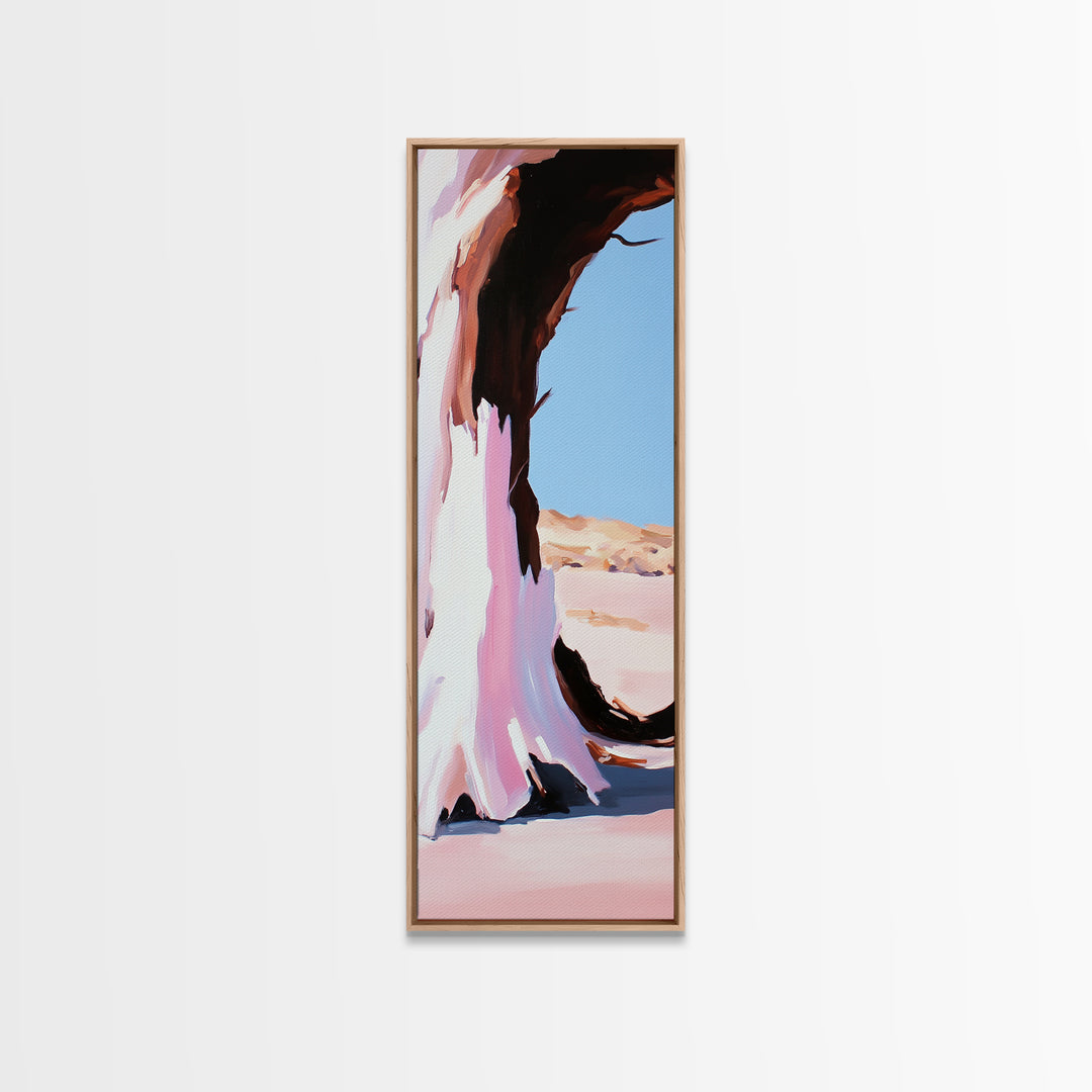 Desert Arch, Pink Sand, Minimalist Landscape, Framed Canvas Print, Boho Wall Art, Southwest Decor, Living Room Art, Nature Inspired