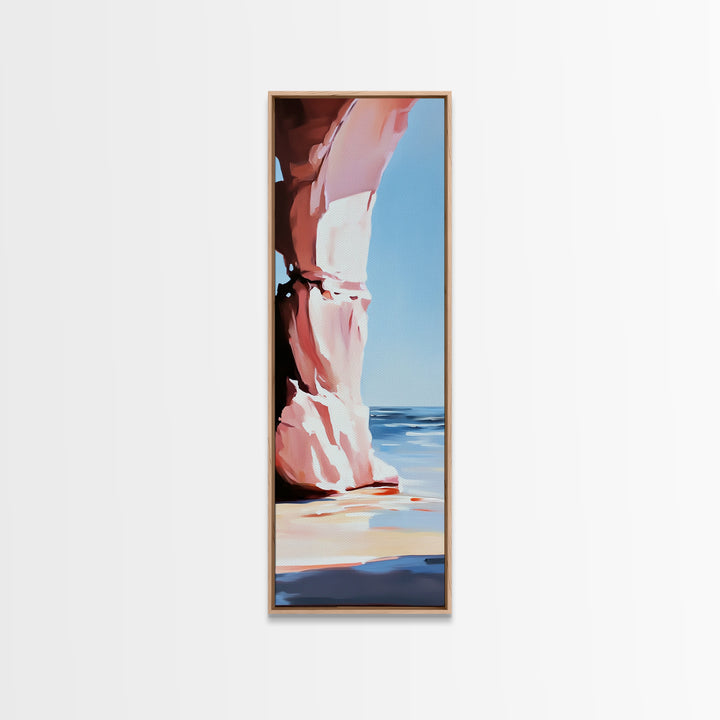 Rock Arch, Coastal Wall Art, Ocean Landscape, Nautical Home Decor, Framed Canvas Print, Minimalist Nature Art, Beach House Style