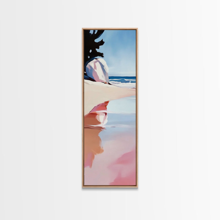 Ocean Reflection, Coastal Wall Art, Beach House Decor, Minimalist Seascape, Framed Canvas Print, Tranquil Blue Art, Nautical Style