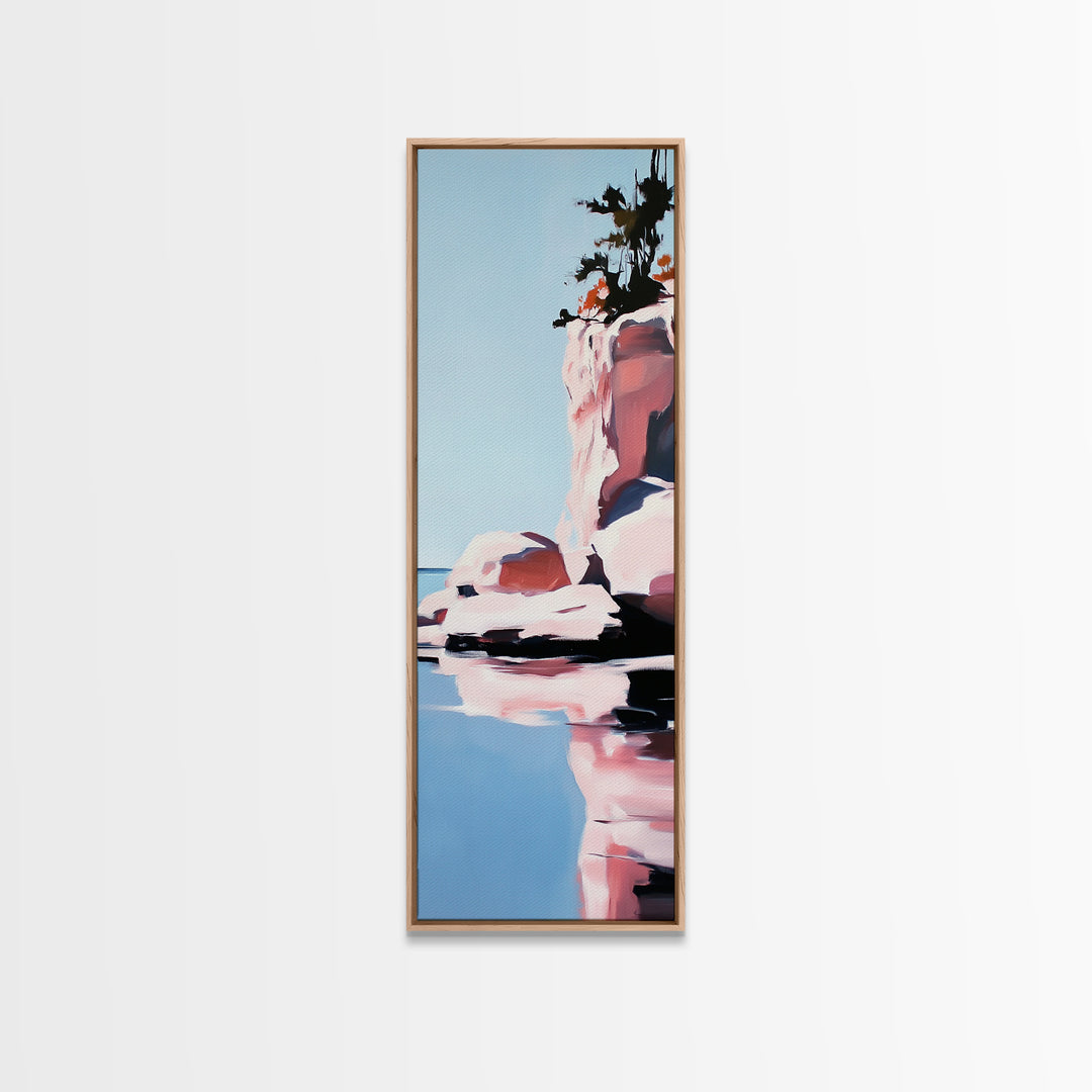 Ocean Horizon, Beach House Art, Coastal Vibes, Soft Pastel Painting, Dreamy Seascape, Nautical Home Decor, Large Framed Canvas Print