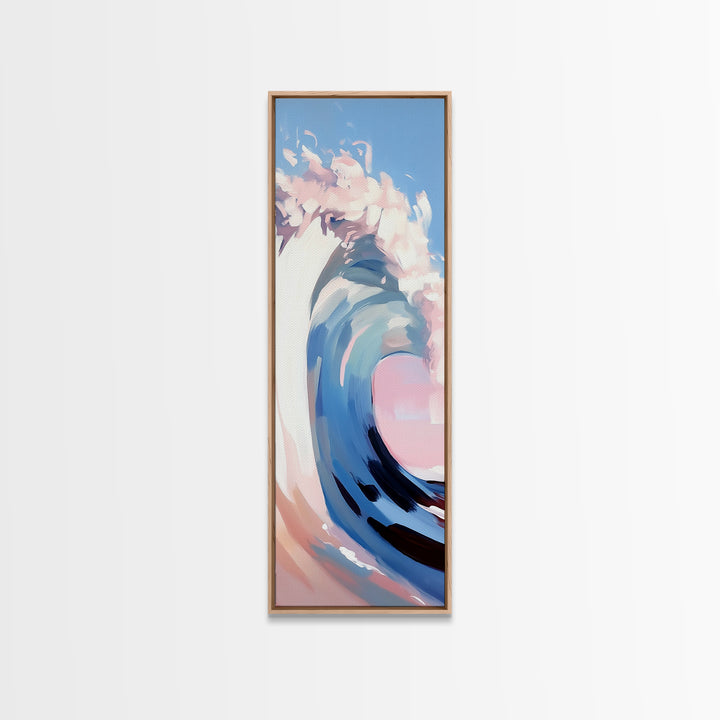 Ocean Wave, Abstract Seascape, Framed Canvas Print, Coastal Aesthetic, Modern Minimalist, Living Room Decor, Nautical Wall Art