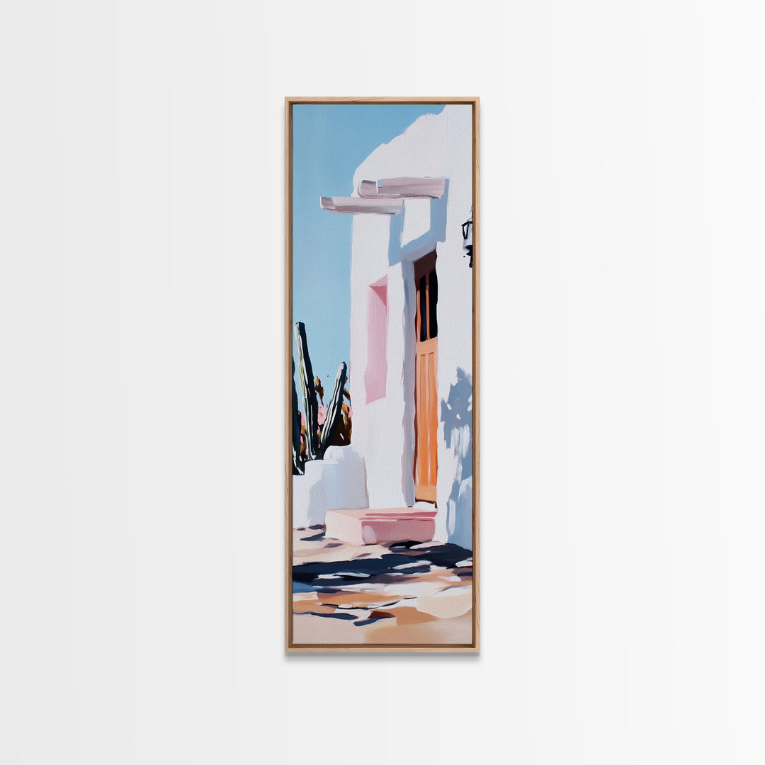 Desert Retreat, Southwestern Home, Boho Chic, Framed Canvas Print, Warm Earthy Tones, Living Room Wall Art, Spanish Style Decor