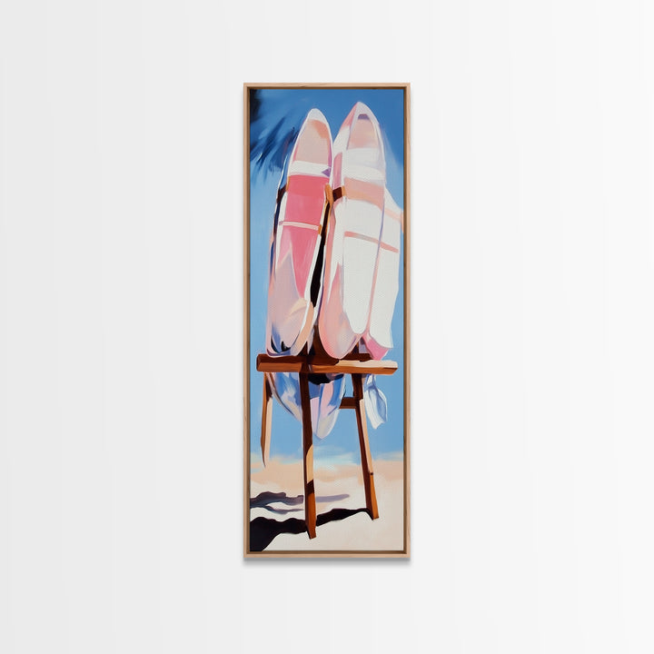 Beach Kayaks, Coastal Wall Art, Nautical Decor, Canvas Print, Minimalist Art, Modern Home Art, Summer Aesthetic, Boho Wall Art