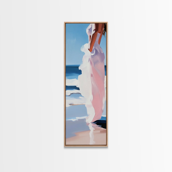 Coastal Elegance, Beach Reflection, Ocean Breeze, Framed Canvas Print, Minimalist Art, Bedroom Wall Art, Summer Aesthetic, Seaside Decor